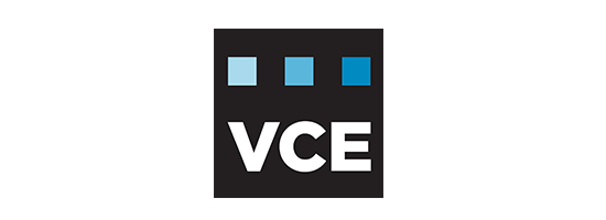 `VCE blue logo`