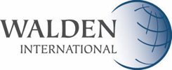 `Walden International blue logo`